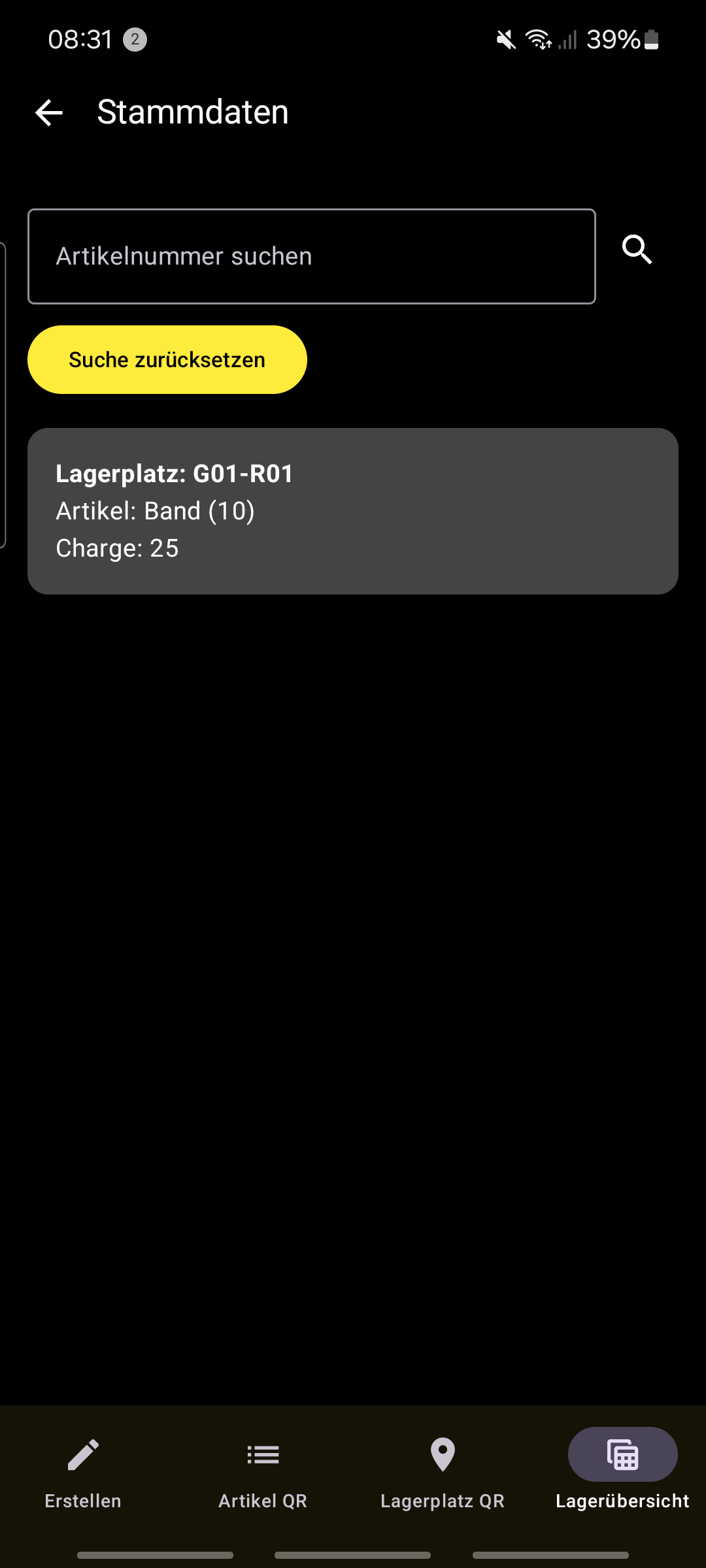 Stammdaten Screenshot